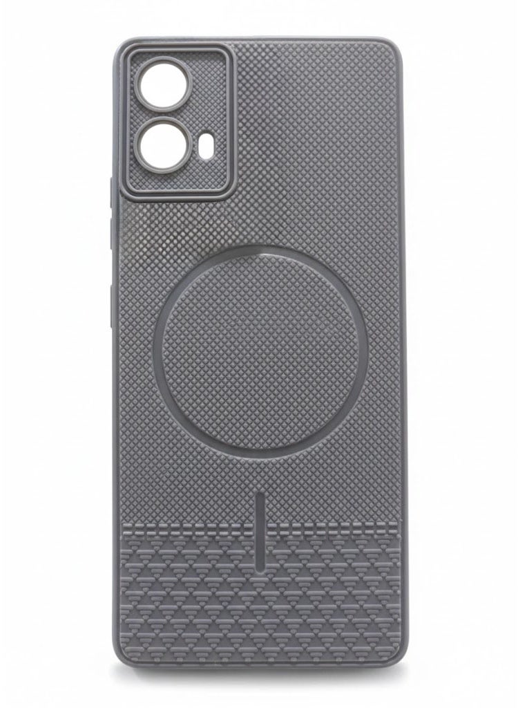 Shockproof Protective Case for  Motorola Edge 50 Fusion, Slim Matte Carbon Fiber Texture Back Cover with Camera Protection & Anti-Fingerprint Design -  Grey (Non-Magnetic Design)